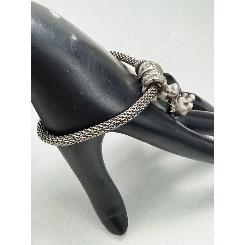 Brighton Charm Bracelet Dog Horseshoe Letter A Silver Tone Chain 7" - Picture 3 of 6